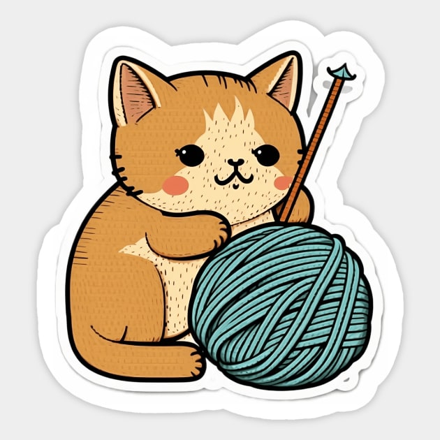 Cute Sleepy Little Kitty Cat Knitten Kitten Sticker by kiddo200